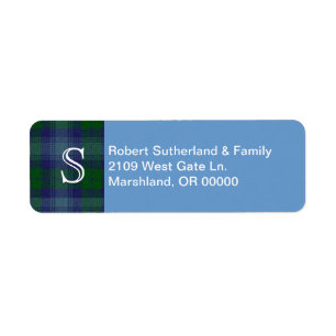 Sutherland Plaid Accent Custom Address Label Return Address Label