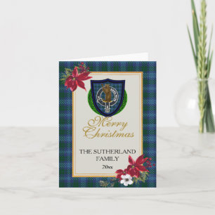 Sutherland Scottish Clan Tartan & Crest Card