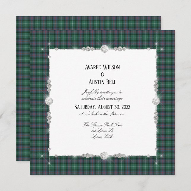Sutherland Scottish Tartan  Invitation (Front/Back)