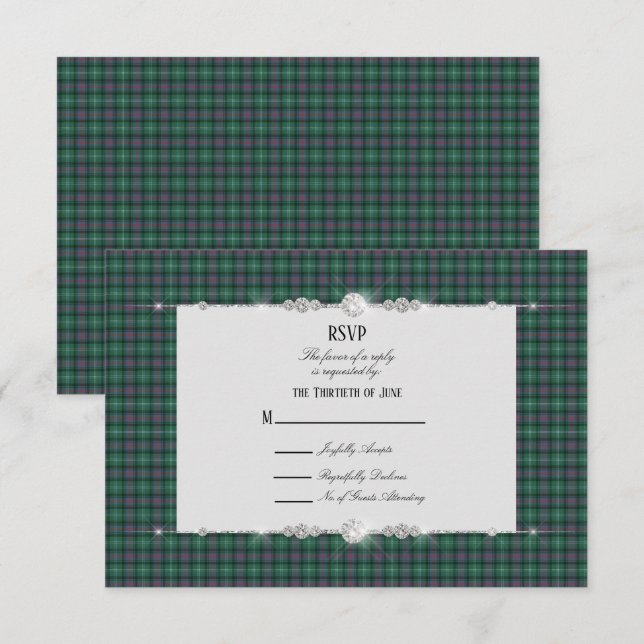 Sutherland Scottish Tartan RSVP Card (Front/Back)