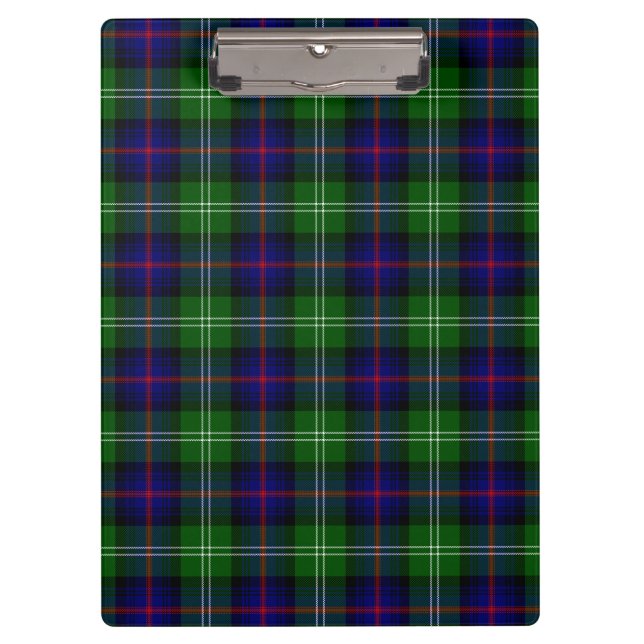 Sutherland tartan blue green plaid clipboard (Front)