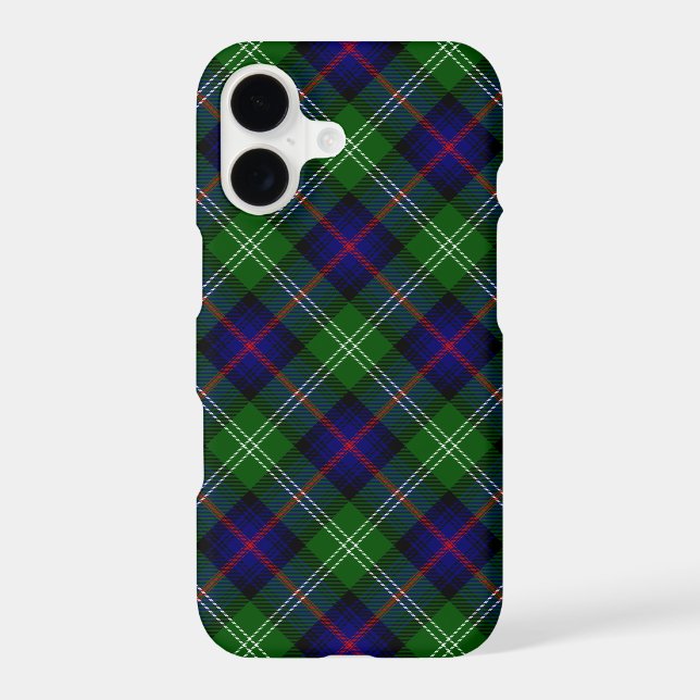 Sutherland tartan blue green plaid iPhone case (Back)