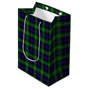 Sutherland tartan blue green plaid medium gift bag