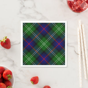 Sutherland tartan blue green plaid napkin