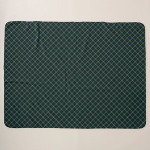 Sutherland tartan blue green plaid sherpa blanket