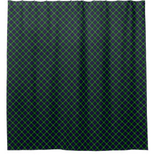 Sutherland tartan blue green plaid shower curtain