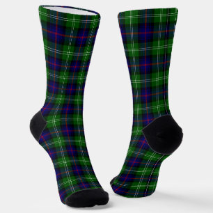 Sutherland tartan blue green plaid socks