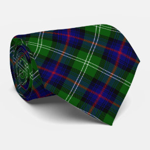 Sutherland tartan blue green plaid tie