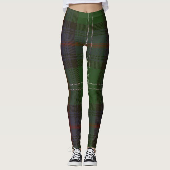 Sutherland Tartan Clan Plaid Leggings (Front)