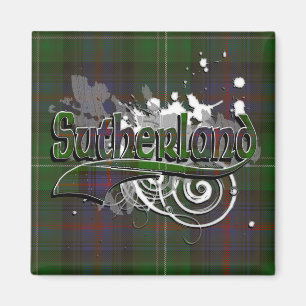 Sutherland Tartan Grunge Magnet