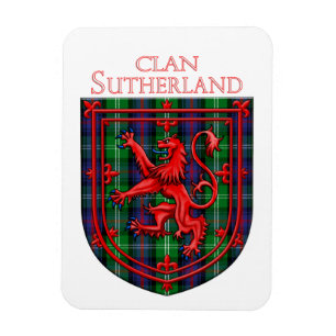 Sutherland Tartan Scottish Plaid Lion Rampant Magnet