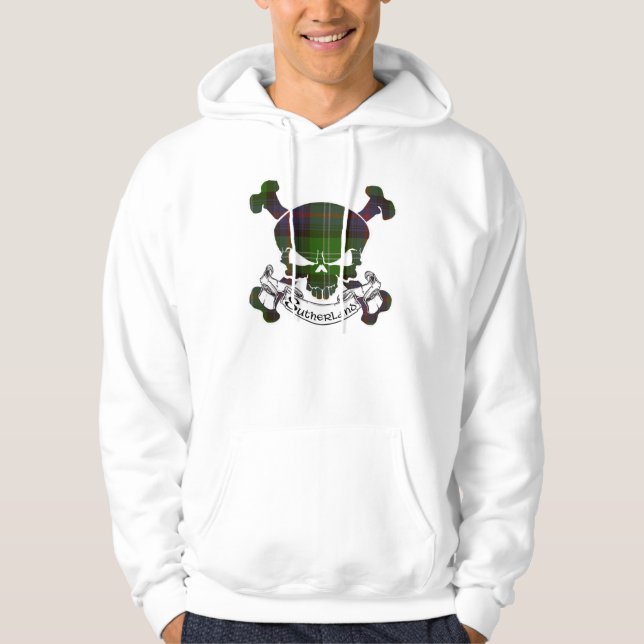 Sutherland Tartan Skull Hoodie (Front)