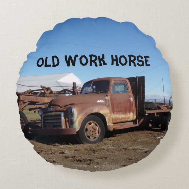 Sutter Buttes Mountain Range Old work truck pillow (Front)