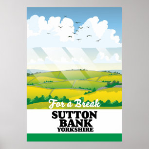 Sutton Bank yorkshire travel poster