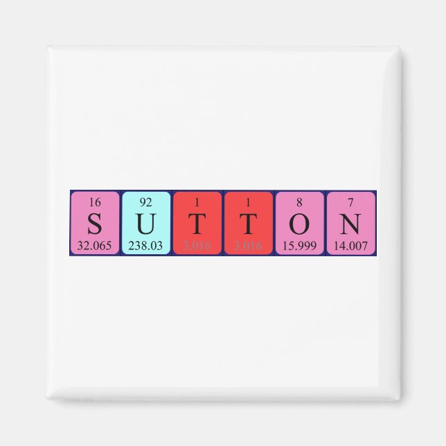Sutton periodic table name magnet (Front)