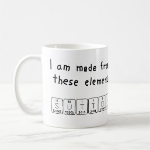 Sutton periodic table name mug