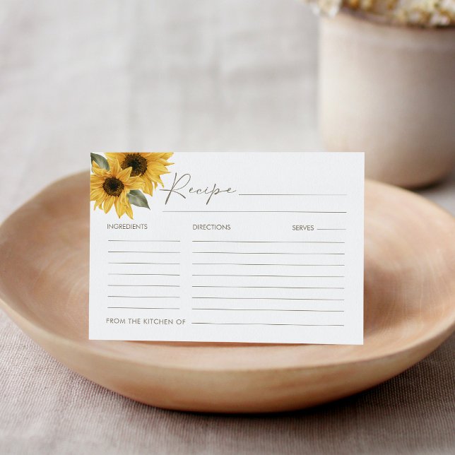 SUTTON Sunflower Recipe Card  (Creator Uploaded)