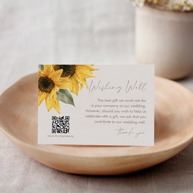 SUTTON Sunflower Wishing Well, Wedding Fund Enclosure Card (Creator Uploaded)