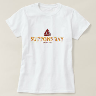 SUTTONS BAY, MICHIGAN, Ladies Baby Doll (Fitted) T-Shirt