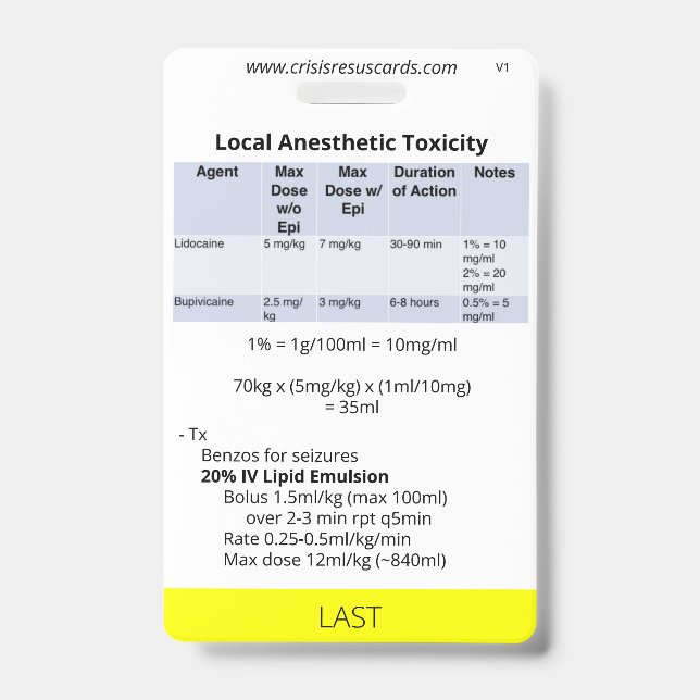 Suture/LAST Badge ID Badge (Front)