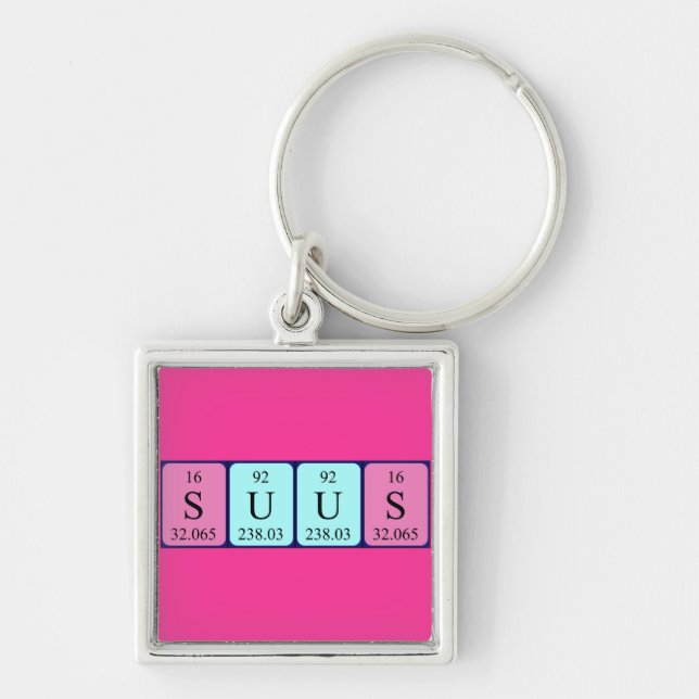 Suus periodic table name keyring (Front)