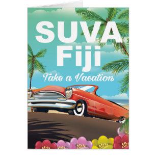 Suva, Fiji vintage vacation poster
