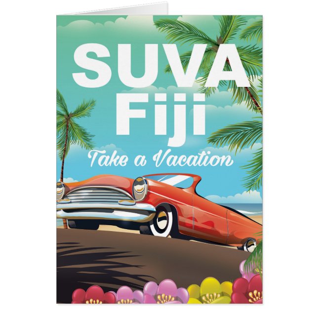 Suva, Fiji vintage vacation poster (Front)