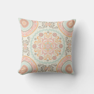 Suzani Middle Eastern Ethnic Uzbek  pattern Cushion
