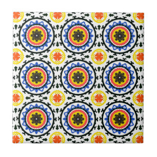 Suzani Pattern Ceramic Tile