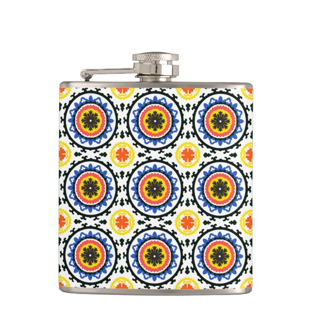 Suzani Pattern Hip Flask (Front)