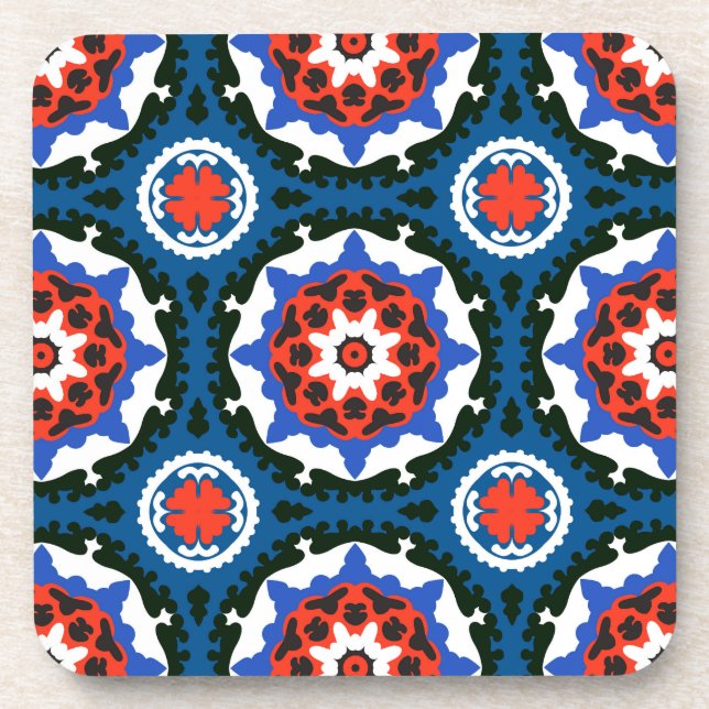 Suzani Pattern With Bold Ornament Coaster (Front)