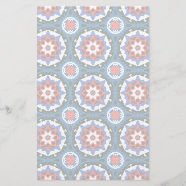 Suzani Pattern With Bold Ornament Stationery (Front)