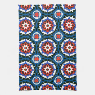 Suzani Pattern With Bold Ornament Tea Towel