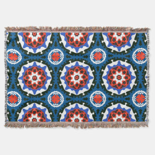 Suzani Pattern With Bold Ornament Throw Blanket