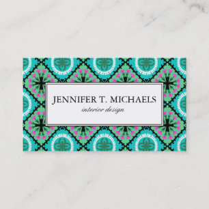 Suzani Pattern with Uzbek and Kazakh Motifs Business Card