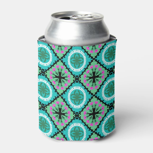 Suzani Pattern with Uzbek and Kazakh Motifs Can Cooler (Can Front)