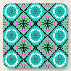 Suzani Pattern with Uzbek and Kazakh Motifs Coaster