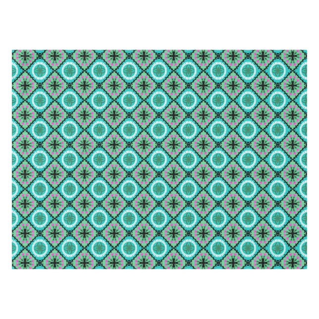 Suzani Pattern with Uzbek and Kazakh Motifs Tablecloth (Front (Horizontal))