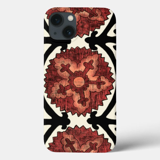 Suzani Style Decorative Floral Pattern Case-Mate iPhone Case (Back)