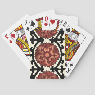 Suzani Style Decorative Floral Pattern Playing Cards