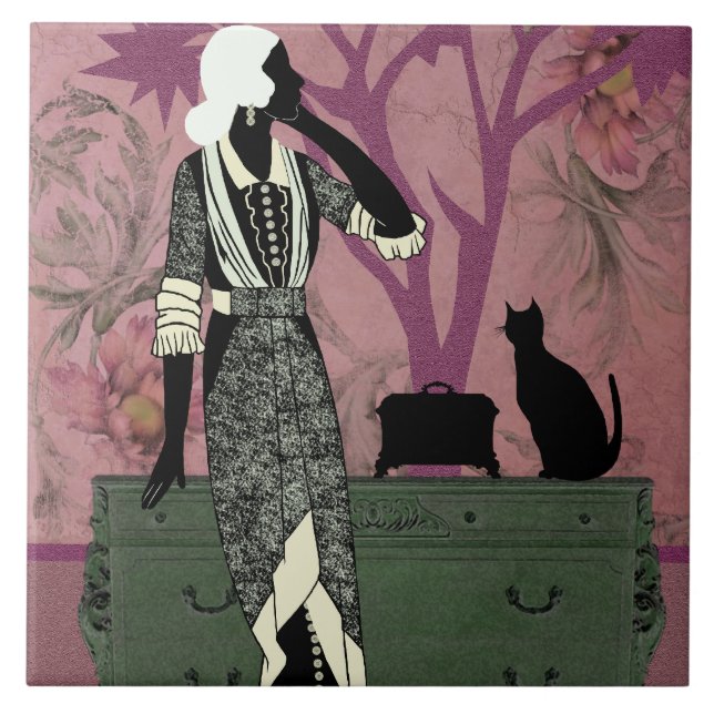 Suzanne & Cat, Vintage Fashion in Lilac & Green Tile (Front)