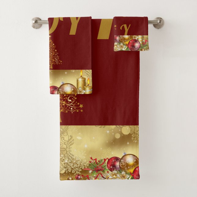 Suzanne Elizabeth Christmas Collection Bath Towel Set (Insitu)