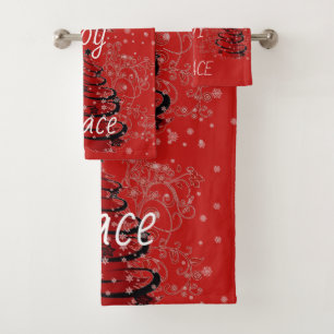 Suzanne Elizabeth Christmas Collection Holiday Bath Towel Set