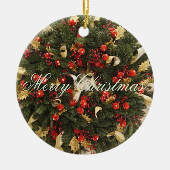 Suzanne Elizabeth Christmas Collection - Holiday Ceramic Ornament (Front)