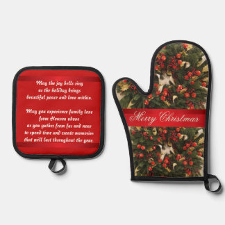 Suzanne Elizabeth Christmas Collection - Holiday Oven Mitt & Pot Holder Set