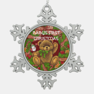 SUZANNE ELIZABETH CHRISTMAS COLLECTION SNOWFLAKE PEWTER CHRISTMAS ORNAMENT