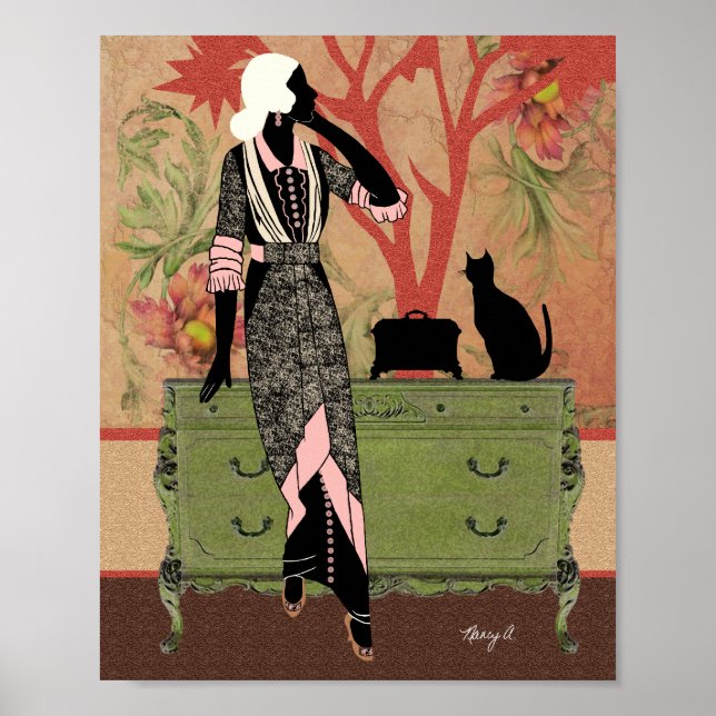 Suzanne in Orange & Green Poster (Front)