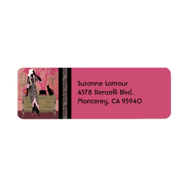 Suzanne in Pink and Tan - Address Labels (Front)