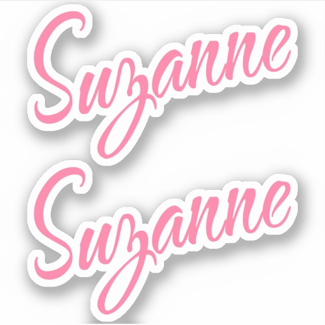 Suzanne name pink cursive font x2 (Front)