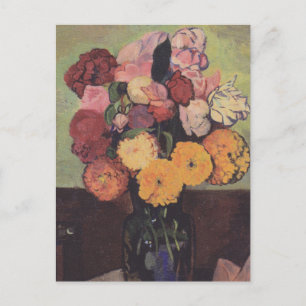 Suzanne Valadon Flower Vase on a Round Table Postcard